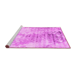 Sideview of Machine Washable Abstract Pink Contemporary Rug, wshcon2284pnk