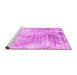 Sideview of Machine Washable Abstract Pink Contemporary Rug, wshcon2284pnk