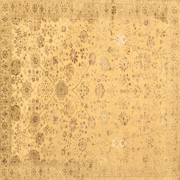 Square Abstract Brown Contemporary Rug, con2285brn