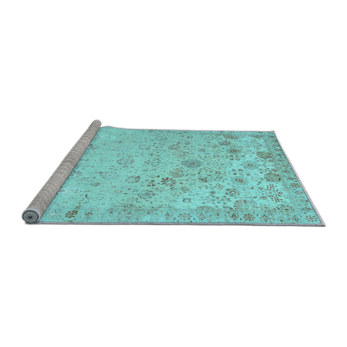 Sideview of Machine Washable Abstract Light Blue Contemporary Rug, wshcon2285lblu