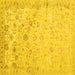 Square Machine Washable Abstract Yellow Contemporary Rug, wshcon2285yw