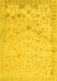 Machine Washable Abstract Yellow Contemporary Rug, wshcon2285yw