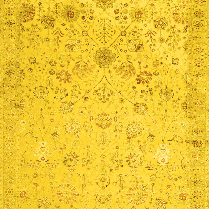 Machine Washable Abstract Yellow Contemporary Rug, wshcon2285yw