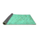 Sideview of Abstract Turquoise Contemporary Rug, con2285turq