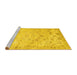 Sideview of Machine Washable Abstract Yellow Contemporary Rug, wshcon2285yw