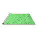 Sideview of Machine Washable Abstract Emerald Green Contemporary Area Rugs, wshcon2285emgrn