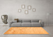 Machine Washable Abstract Orange Contemporary Area Rugs in a Living Room, wshcon2285org