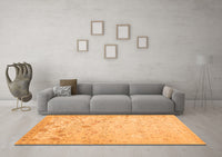 Machine Washable Abstract Orange Contemporary Rug, wshcon2285org