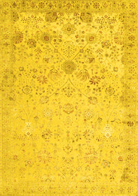 Abstract Yellow Contemporary Rug, con2285yw