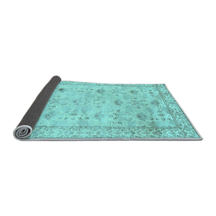 Sideview of Abstract Light Blue Contemporary Rug, con2286lblu