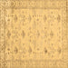 Square Abstract Brown Contemporary Rug, con2286brn