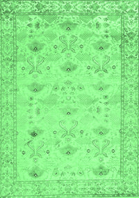 Abstract Emerald Green Contemporary Rug, con2286emgrn