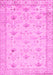 Machine Washable Abstract Pink Contemporary Rug, wshcon2286pnk