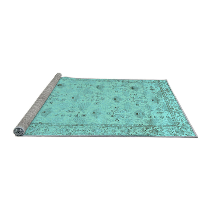 Sideview of Machine Washable Abstract Light Blue Contemporary Rug, wshcon2286lblu