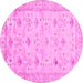 Round Abstract Pink Contemporary Rug, con2286pnk