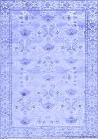 Abstract Blue Contemporary Rug, con2286blu