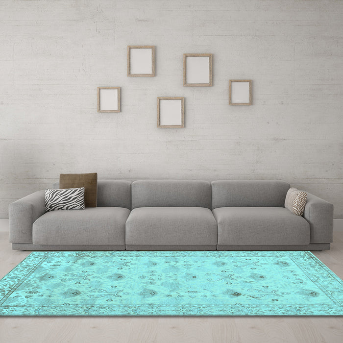 Machine Washable Abstract Light Blue Contemporary Rug in a Living Room, wshcon2286lblu
