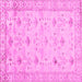 Square Abstract Pink Contemporary Rug, con2286pnk