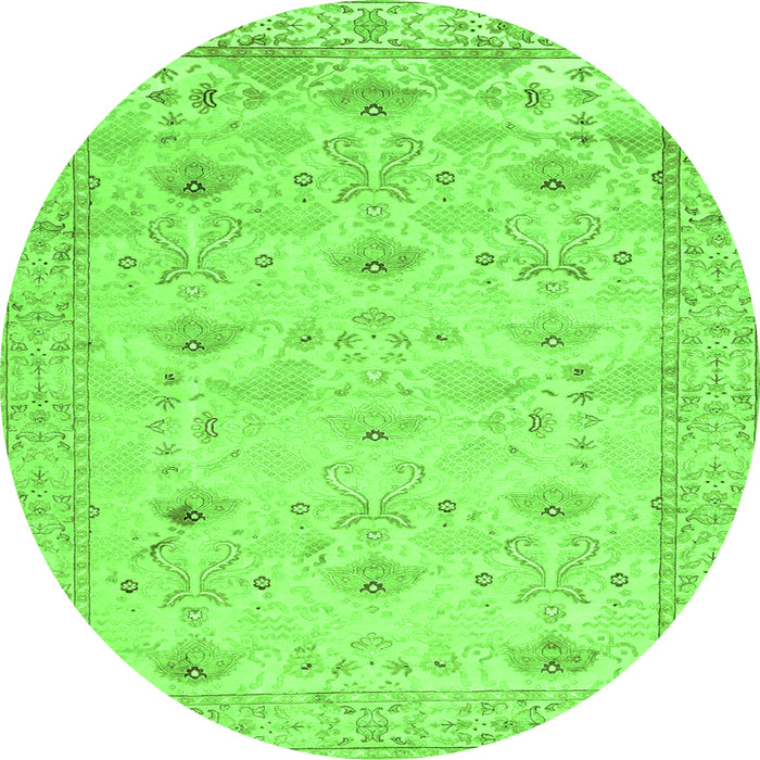 Square Abstract Green Contemporary Rug, con2286grn