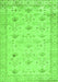 Serging Thickness of Machine Washable Abstract Green Contemporary Area Rugs, wshcon2286grn