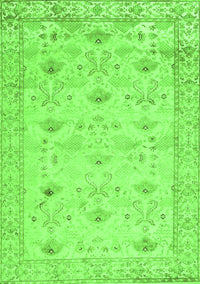 Abstract Green Contemporary Rug, con2286grn