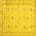 Square Machine Washable Abstract Yellow Contemporary Rug, wshcon2286yw