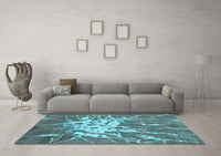 Machine Washable Abstract Light Blue Contemporary Rug, wshcon2287lblu