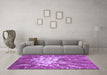 Machine Washable Abstract Purple Contemporary Area Rugs in a Living Room, wshcon2287pur