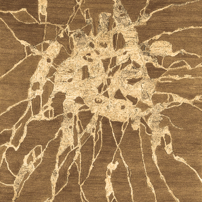 Machine Washable Abstract Brown Contemporary Rug, wshcon2287brn