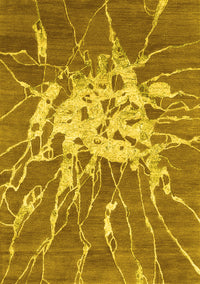 Abstract Yellow Contemporary Rug, con2287yw