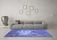 Machine Washable Abstract Blue Contemporary Rug, wshcon2287blu