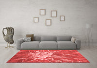 Machine Washable Abstract Red Contemporary Rug, wshcon2287red