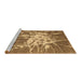 Sideview of Machine Washable Abstract Brown Contemporary Rug, wshcon2287brn