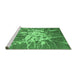 Sideview of Machine Washable Abstract Emerald Green Contemporary Area Rugs, wshcon2287emgrn