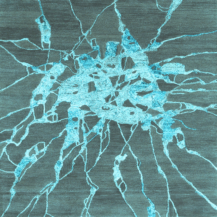 Square Machine Washable Abstract Light Blue Contemporary Rug, wshcon2287lblu