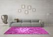 Machine Washable Abstract Pink Contemporary Rug in a Living Room, wshcon2287pnk