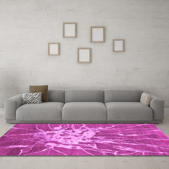 Machine Washable Abstract Pink Contemporary Rug in a Living Room, wshcon2287pnk