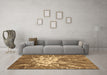 Machine Washable Abstract Brown Contemporary Rug in a Living Room,, wshcon2287brn