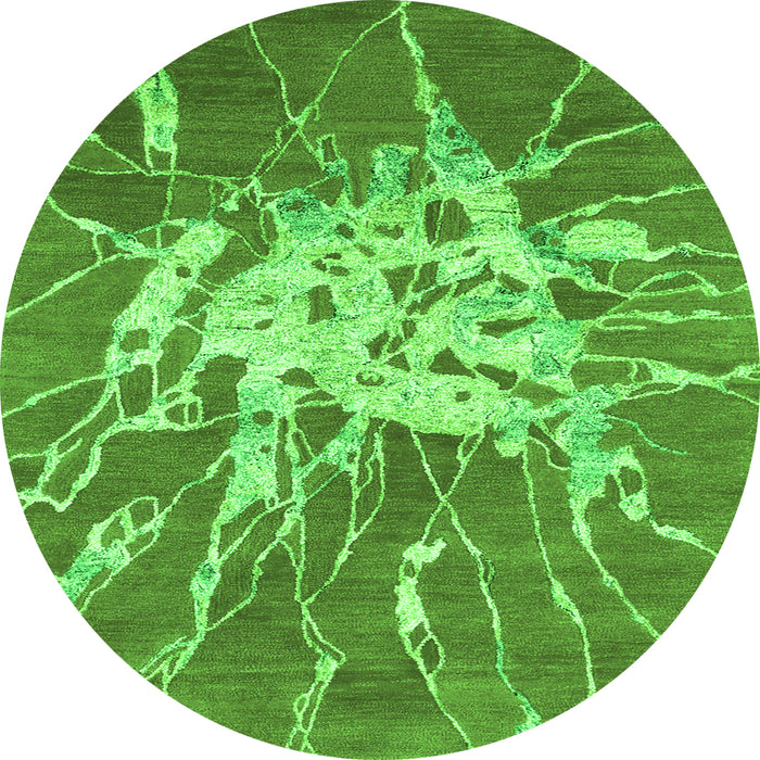 Square Abstract Green Contemporary Rug, con2287grn