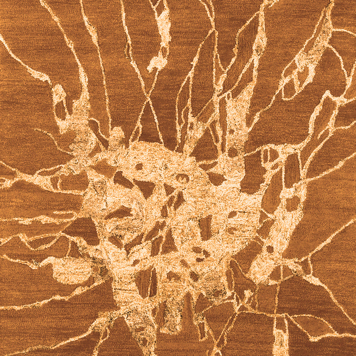 Abstract Orange Contemporary Rug, con2287org