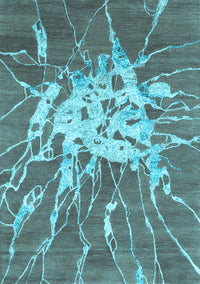 Abstract Light Blue Contemporary Rug, con2287lblu