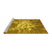 Sideview of Machine Washable Abstract Yellow Contemporary Rug, wshcon2287yw