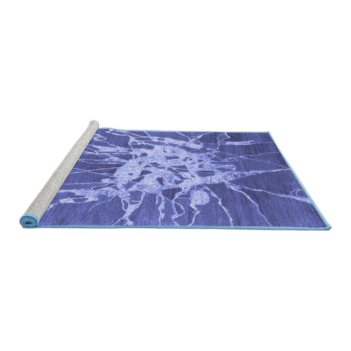 Sideview of Machine Washable Abstract Blue Contemporary Rug, wshcon2287blu