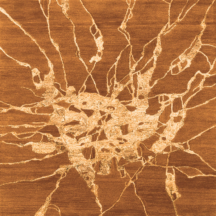 Serging Thickness of Abstract Orange Contemporary Rug, con2287org