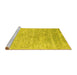 Sideview of Machine Washable Abstract Yellow Contemporary Rug, wshcon2288yw