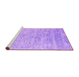 Sideview of Machine Washable Abstract Purple Contemporary Area Rugs, wshcon2288pur