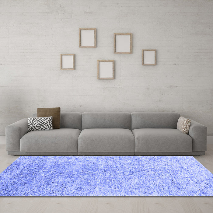 Machine Washable Abstract Blue Contemporary Rug in a Living Room, wshcon2288blu