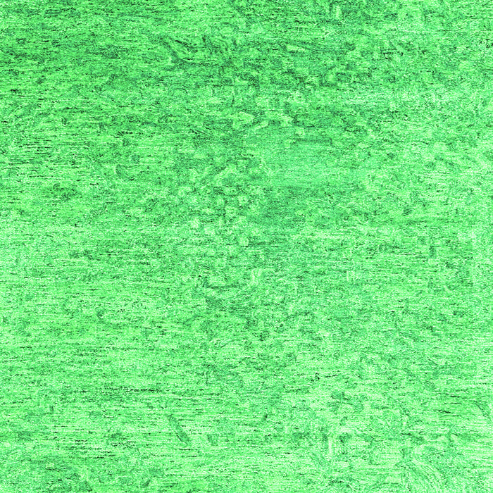 Round Machine Washable Abstract Green Contemporary Area Rugs, wshcon2288grn