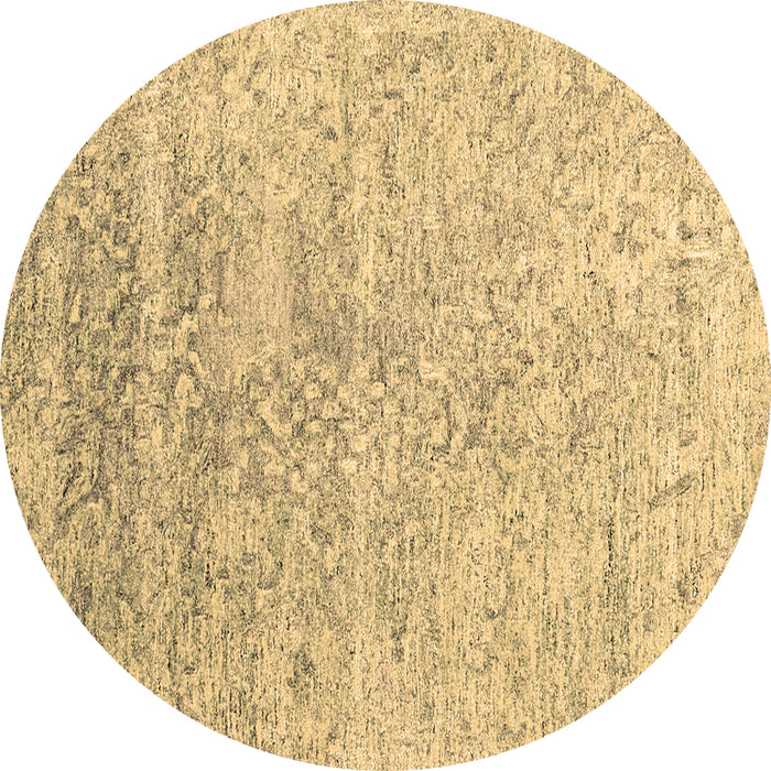 Round Abstract Brown Contemporary Rug, con2288brn