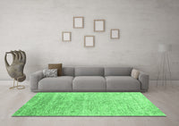 Machine Washable Abstract Emerald Green Contemporary Rug, wshcon2288emgrn